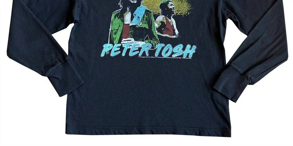 NEW ROWDY SPROUT boys peter tosh organic long sleeve tee in black